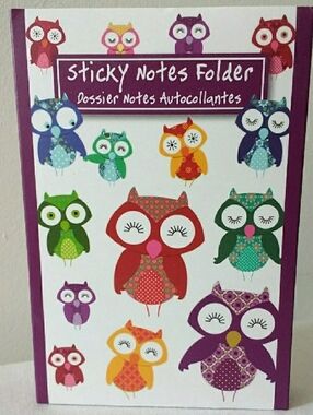 Whimsical Owl Sticky Notes Folder